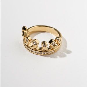 New Vanessa Mooney the unisex crown ring gold